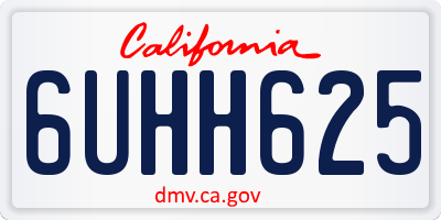 CA license plate 6UHH625