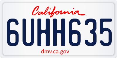CA license plate 6UHH635