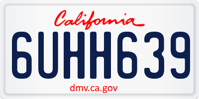CA license plate 6UHH639