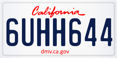 CA license plate 6UHH644