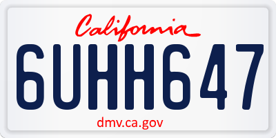 CA license plate 6UHH647