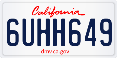 CA license plate 6UHH649