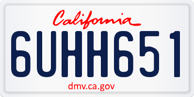 CA license plate 6UHH651