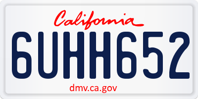 CA license plate 6UHH652