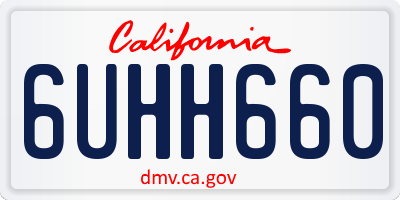 CA license plate 6UHH660