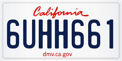 CA license plate 6UHH661