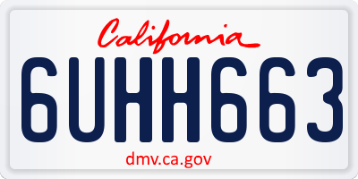 CA license plate 6UHH663