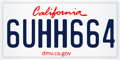 CA license plate 6UHH664