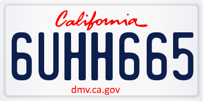 CA license plate 6UHH665