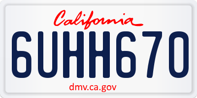 CA license plate 6UHH670