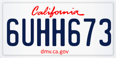 CA license plate 6UHH673