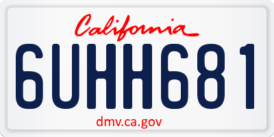 CA license plate 6UHH681