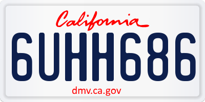 CA license plate 6UHH686