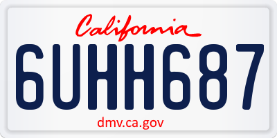 CA license plate 6UHH687