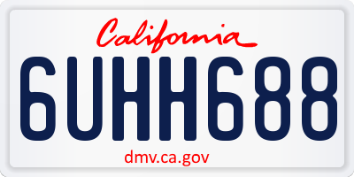 CA license plate 6UHH688
