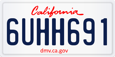CA license plate 6UHH691