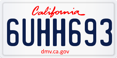 CA license plate 6UHH693