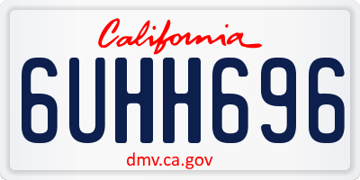 CA license plate 6UHH696