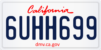 CA license plate 6UHH699
