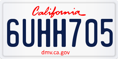 CA license plate 6UHH705