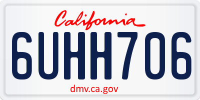 CA license plate 6UHH706