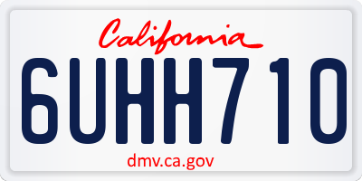 CA license plate 6UHH710