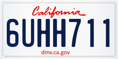 CA license plate 6UHH711