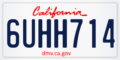 CA license plate 6UHH714