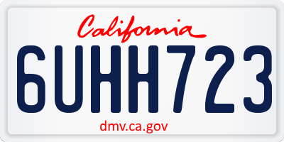 CA license plate 6UHH723