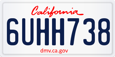 CA license plate 6UHH738