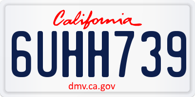 CA license plate 6UHH739
