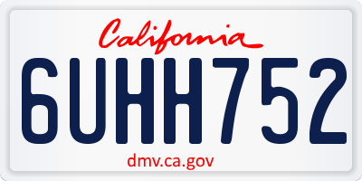 CA license plate 6UHH752