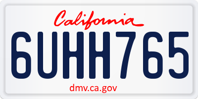 CA license plate 6UHH765