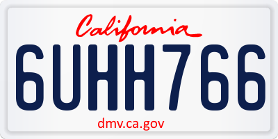 CA license plate 6UHH766