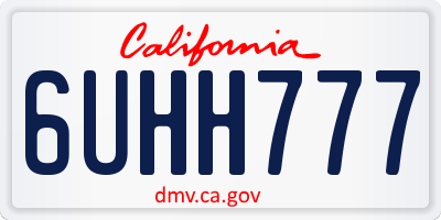CA license plate 6UHH777
