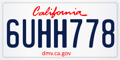 CA license plate 6UHH778