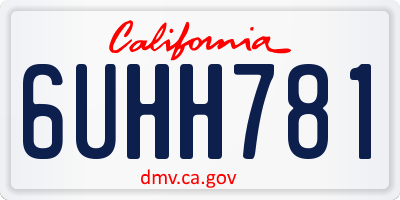 CA license plate 6UHH781