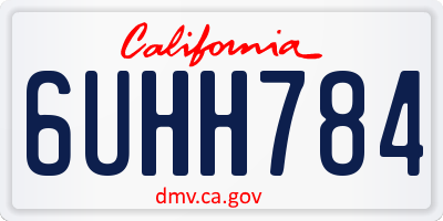 CA license plate 6UHH784