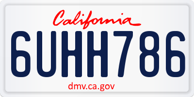 CA license plate 6UHH786