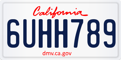 CA license plate 6UHH789