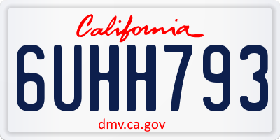 CA license plate 6UHH793
