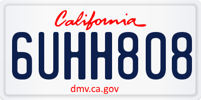 CA license plate 6UHH808