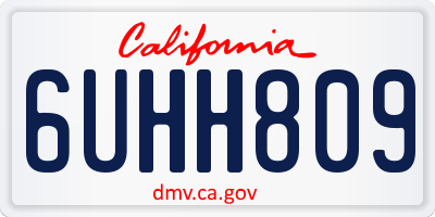 CA license plate 6UHH809