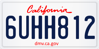 CA license plate 6UHH812