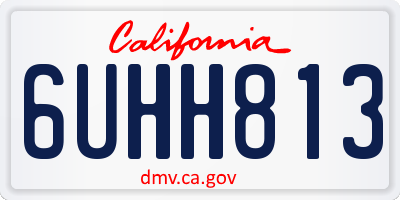 CA license plate 6UHH813