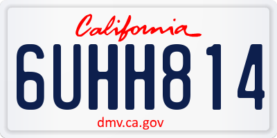 CA license plate 6UHH814
