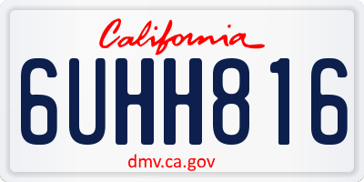 CA license plate 6UHH816