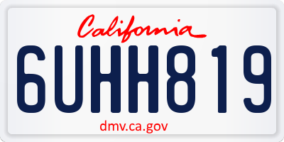CA license plate 6UHH819