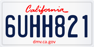 CA license plate 6UHH821