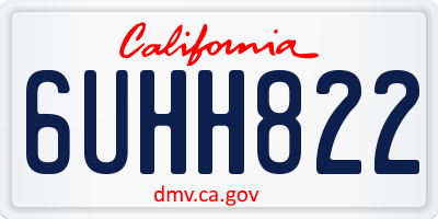 CA license plate 6UHH822